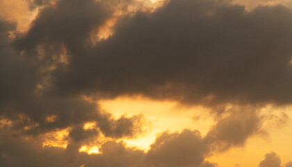 Beautiful sunrise sky and clouds after rain.