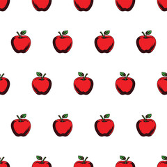 seamless red apple pattern for background, greeting card, packaging, texture, fabric pattern, wallpaper, wall decoration