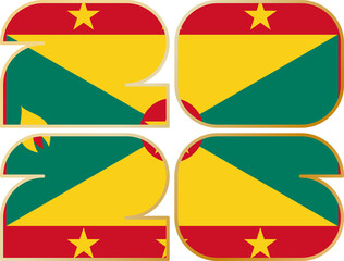 2026 with flag of Grenada