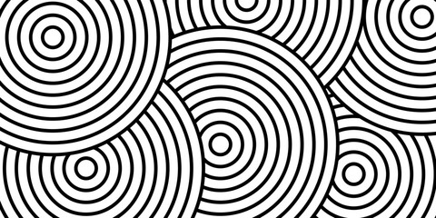 Abstract gold circle lines on dark background. Geometric stripe line art design.	Print