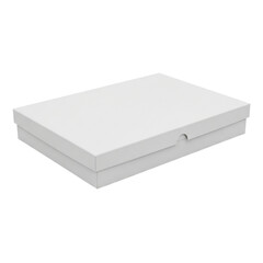 Naklejka premium White rectangular box with a small notch on the front edge isolated on transparent background