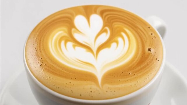 Beautifully Crafted Latte Art in a White Ceramic Mug for Coffee Lovers