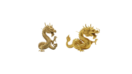 A golden mythical dragon symbolizing power, tradition, and prosperity.