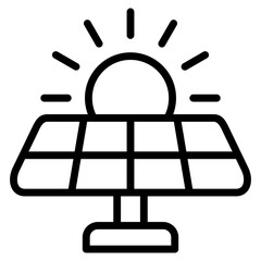 Solar Panel  Icon Element For Design