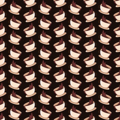 seamless pattern coffee cup for background, wall decoration, fabric motif, texture, wallpaper, gift wrapping