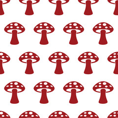 seamless mushroom pattern for background, greeting card, packaging, texture, fabric pattern, wallpaper, wall decoration