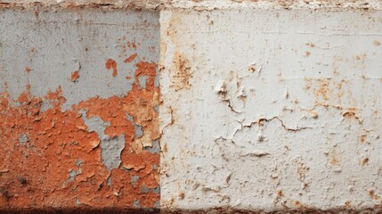 Fototapeta premium Close-Up of Rough Iron Plate with Peeling Paint and Textured Surface Exhibiting Color Variations and Wear
