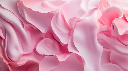 Pastel pink fluid background with flower petal gradients and translucent leaf shadows 