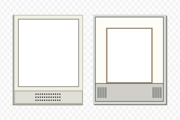 Minimal polaroid card frame collection with botanical elements, blank business template vector, abstract white style