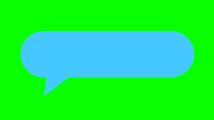 Blue Speech Bubble on Green Background.