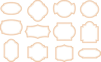 Vintage Decorative Frames and Label Shapes with Ornamental Borders Vector Design