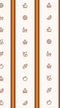 Festive Thanksgiving icons for simple Autumn decoration