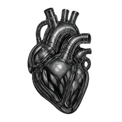 Illustration vector machine heart with dotted