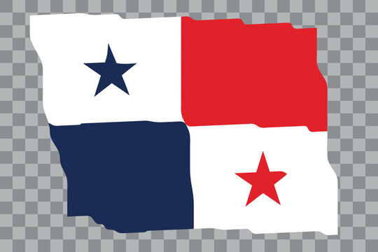 Waving Flag of Panama. National symbol in official colors. Template icon. Abstract vector background. Fluttering effect.