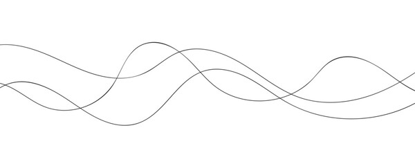 Line art abstract vector illustration. Wavy lines.