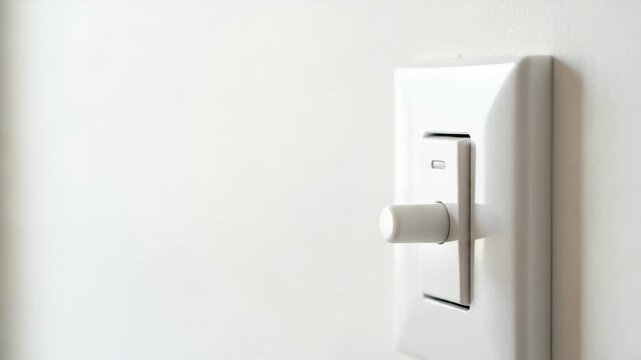 Hand turning on light switch