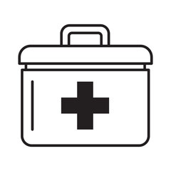 Essential First Aid Kit Icon Medical Emergency Healthcare Symbol for Safety Treatment and Urgent Care Supplies
