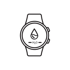 Smartwatch H2O hydration tracking icon essential water reminder for daily health fitness and wellness Modern wearable
