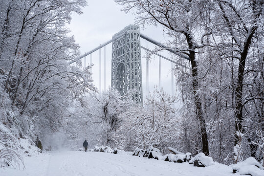 View of George Washington Bridge from Palisades Interstate Park in New Jersey