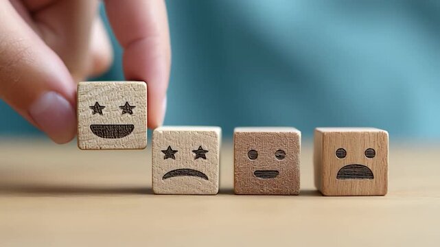 Person holding smiley face cube