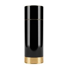 Luxury black and gold cosmetic container isolated on transparent background