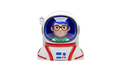Astronaut Boy in Spacesuit - Cartoon Illustration