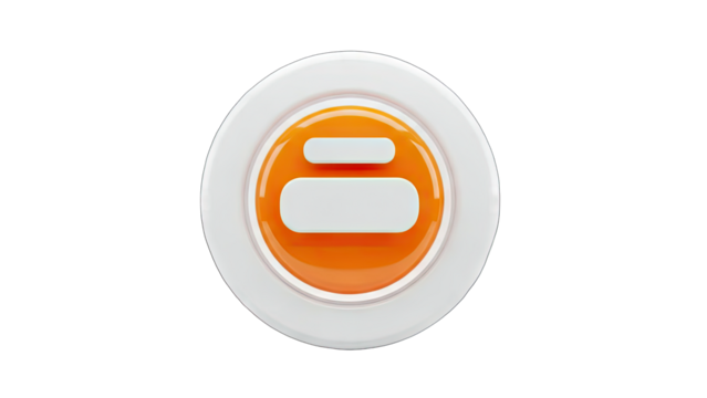 Abstract Orange and White Button Icon Isolated on White - Powered by Adobe