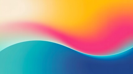 Vibrant Abstract Wave Background with Hot Pink, Orange, and Blue Gradient Blend