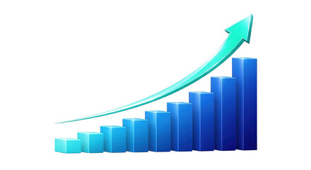 Dynamic upward trending graph showing increasing business growth and positive financial performance