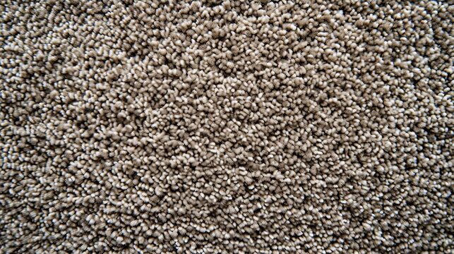 Close-up of a brown flecked carpet texture. Detailed macro view of flooring material and fabric pattern. Abstract background for interior design