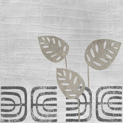 Light grey cement texture with relief and decorative background.