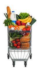 shopping cart full of vegetables