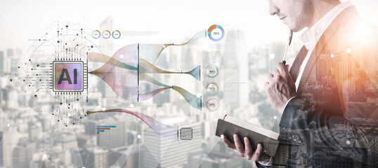 AI Assistant Brain Processor with LLM Technology, Big Data, Machine Learning, Generative AI for Business Support, Future Agentic AI Technology and Artificial Intelligence Prompt Engineering. Spline