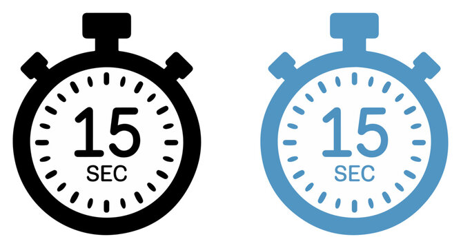15 seconds timer stopwatch icon
