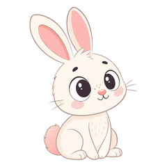 Fototapeta premium Cute Bunny Vector Illustration – Adorable Rabbit Cartoon for Kids and Nursery Design