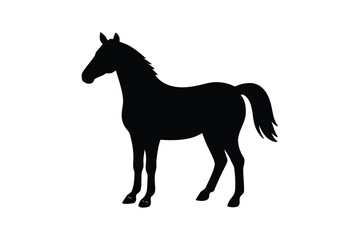 standing horse vector icon silhouette