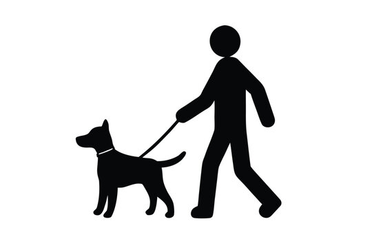 walking dog  vector icon silhouette