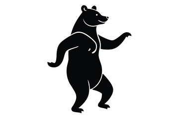 dancing bear vector icon silhouette