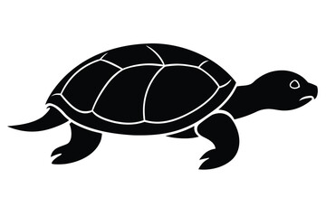 crawling turtle vector icon silhouette