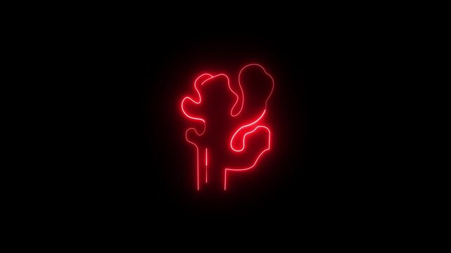 glowing Ginger line icon .
