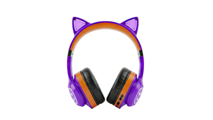 Cat Ear Headphones Isolated on White Background