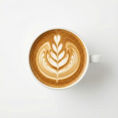 Perfect Latte Art in White Cup