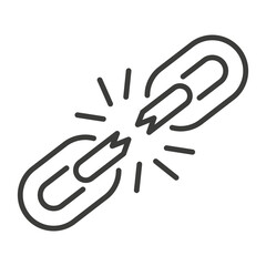 Obraz premium Broken chain link icon. Crash chain. Vector illustration eps 10