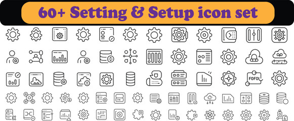 Minimal Line Settings and Setup Icon Set,Editable Stroke Configuration and System Icons,System Settings Line Icons,Configuration and Setup Icons,Settings Dashboard Line Icons,Editable Stroke Setting i