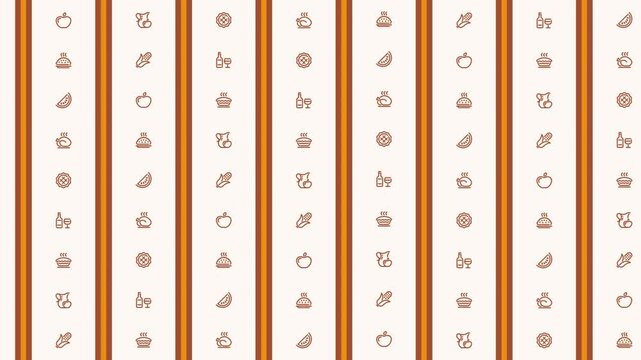 Fall harvest food icon wallpaper pattern background