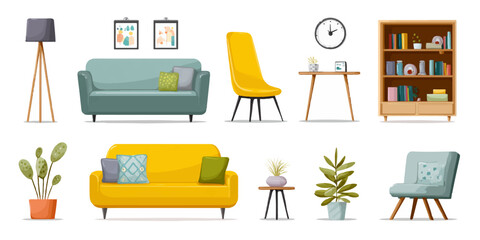 Modern living room furniture collection © darkheaven