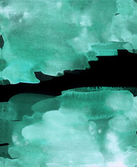 Bright painted blue and green watercolour texture. Hand drawn background