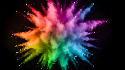 Fototapeta premium Vibrant holi celebration with colorful powder explosion