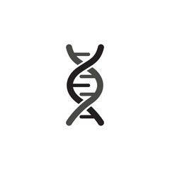 Simple DNA vector icon on white background.