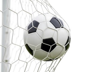 Soccer ball in goal net